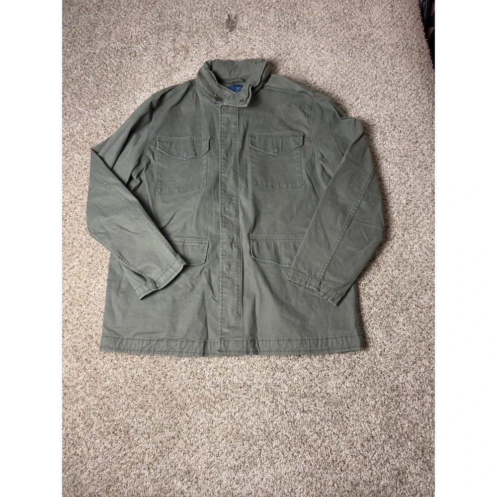 George Mens Field Jacket Olive Green Utility Military Coat XL 46-48